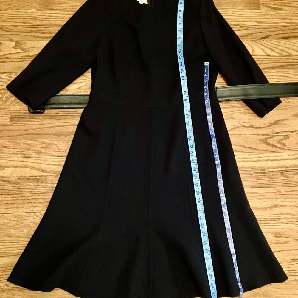 Oscar de la Renta | 3/4 Sleeve Jewel Neck Dress with Belt - Picture 15 of 16